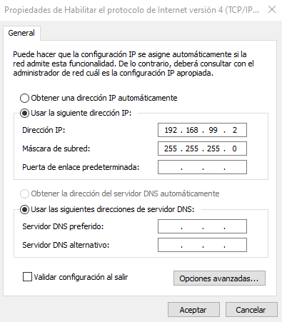 configuracion IPv4