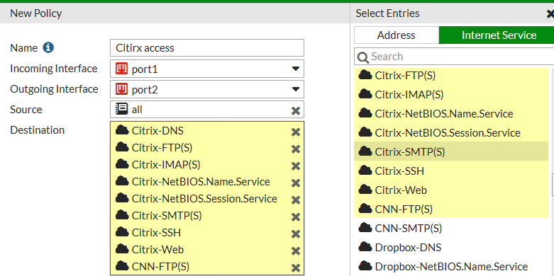 Como buscar una IP en la ISDB de Fortinet